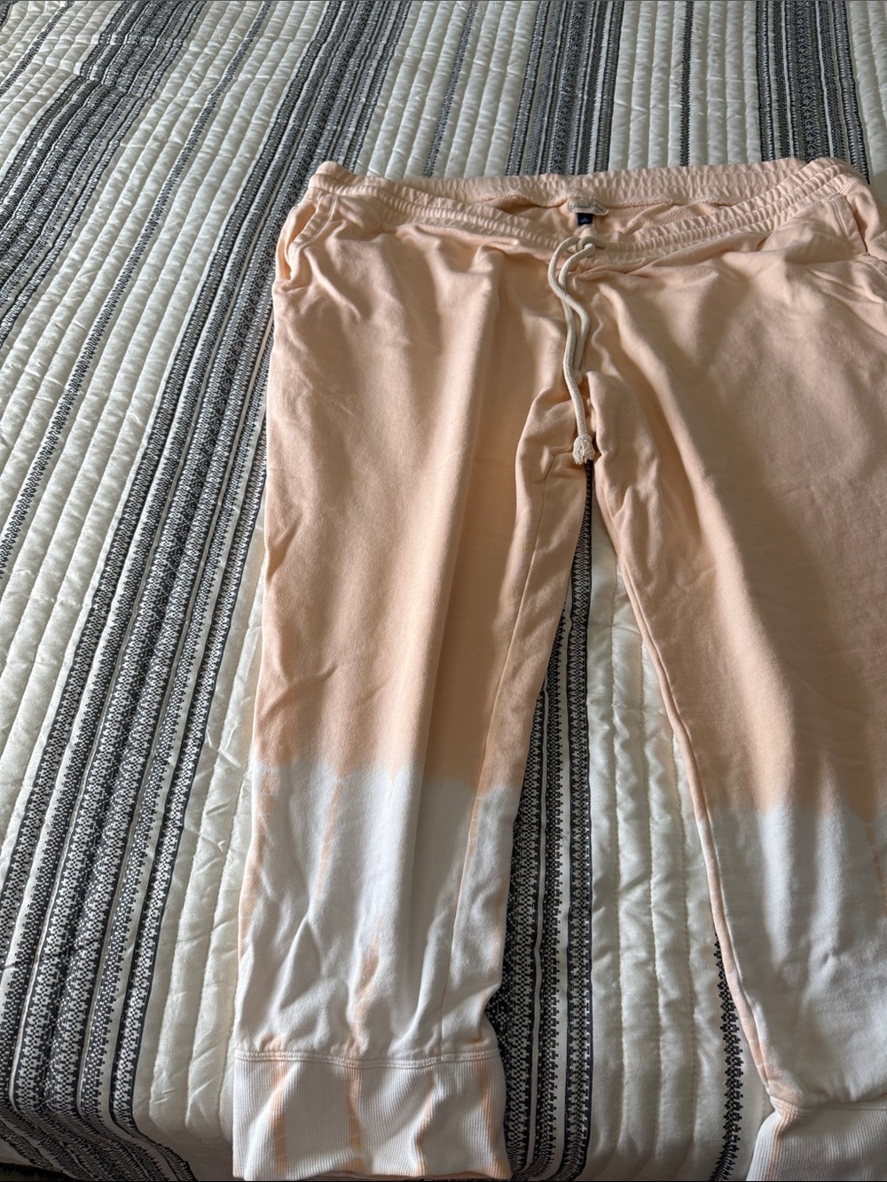 Women’s Peach and White Colorblock Jogger Bottoms - Picture 4 of 4